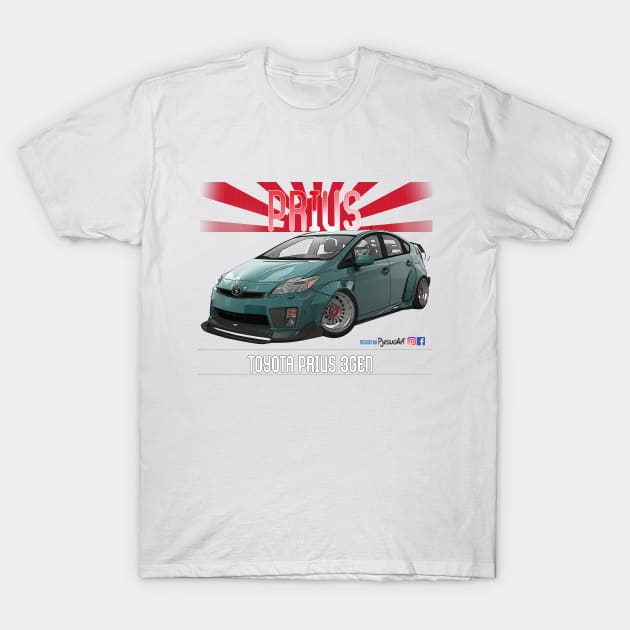 Toyota Prius 2JZ LW Green T-Shirt by PjesusArt